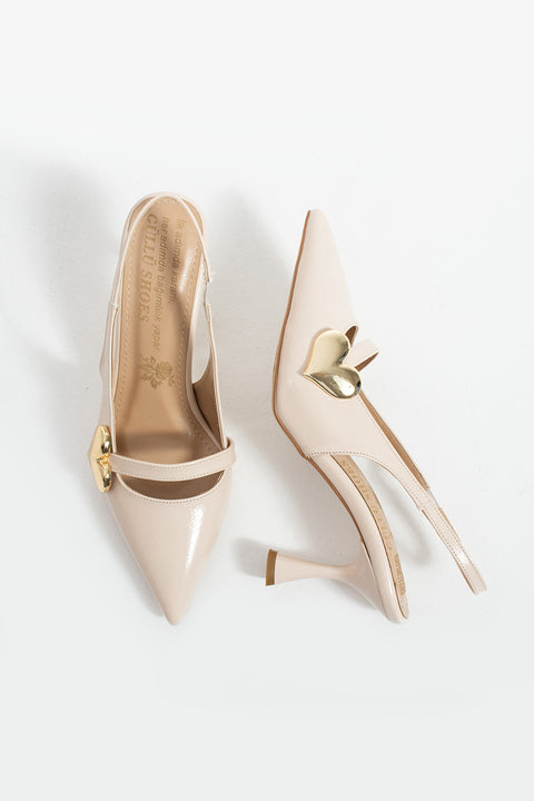 Rugan Kalp Tokalı Kadın Topuklu Ayakkabı – 7cm Rahat Vegan Stiletto