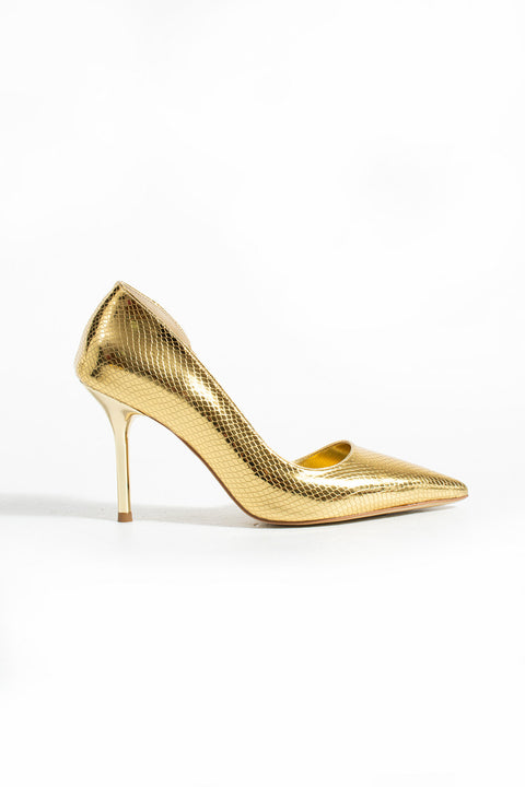 Yılan Derisi Desenli Vegan Deri Stiletto – 9cm Metal Topuklu Sivri Burun Şık & Konforlu Kadın Ayakkabı