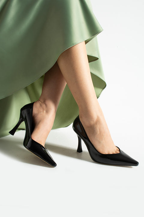 İnce Topuklu Kadın Stiletto | Şık, Parlak, Sivri Burun, Geceye Işıltı Kat