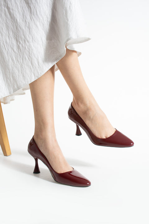 Yılan Derisi Desenli İnce Topuklu Stiletto Şık Rahat Vegan Deri Kadın Topuklu Ayakkabı