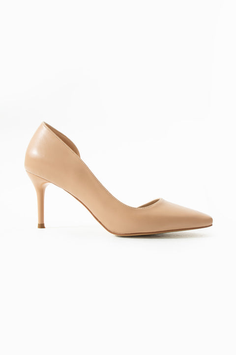 Mat Siyah Vegan Deri Stiletto – 7 cm İnce Topuklu Rahat Günlük Ofis Ayakkabısı