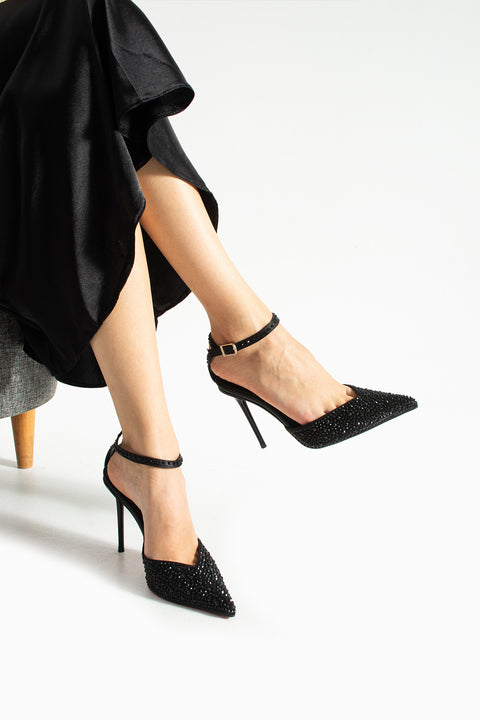 Topuklu Bilekten Bağlamalı Stiletto – 10 cm İnce Topuk Ayakkabı