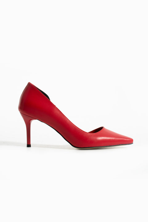 Mat Siyah Vegan Deri Stiletto – 7 cm İnce Topuklu Rahat Günlük Ofis Ayakkabısı