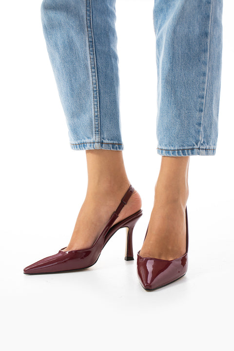 Slingback İnce Topuklu Ayakkabı Kadın Sivri Burun Şık Günlük Ofis Abiye Model