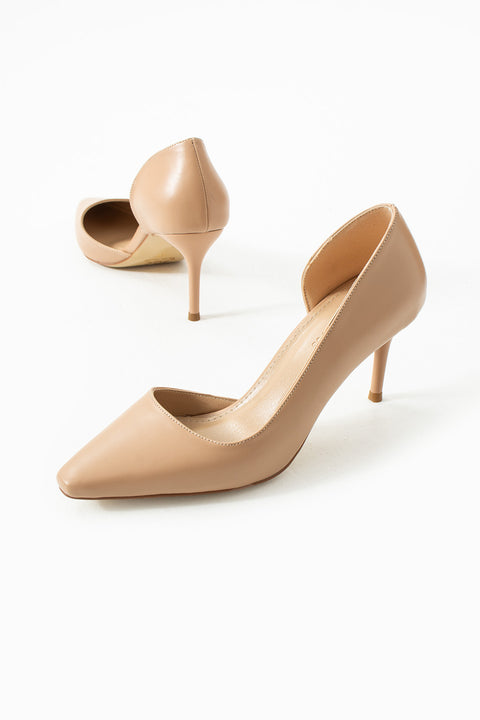 Mat Siyah Vegan Deri Stiletto – 7 cm İnce Topuklu Rahat Günlük Ofis Ayakkabısı
