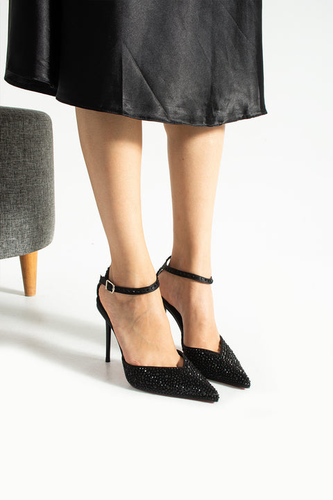 Topuklu Bilekten Bağlamalı Stiletto – 10 cm İnce Topuk Ayakkabı