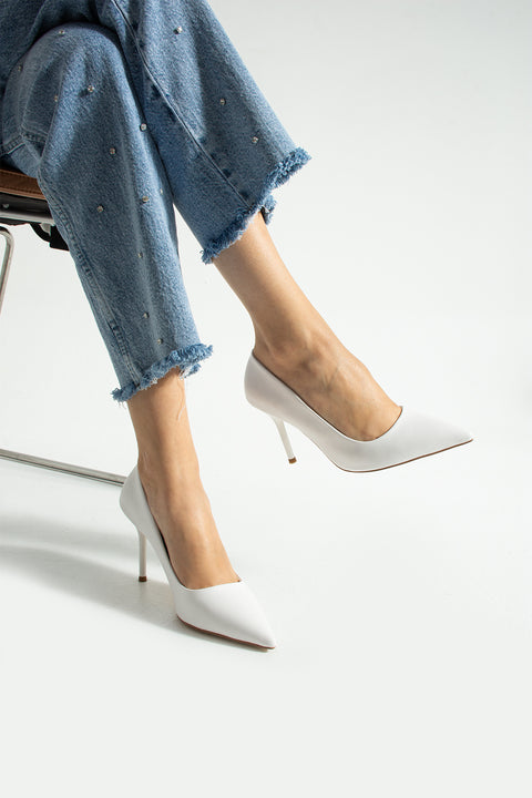 Rugan  9 cm Vegan Deri İnce Topuklu Stiletto | Etkileyici Şıklık! Mezuniyet Düğün Ofis İçin
