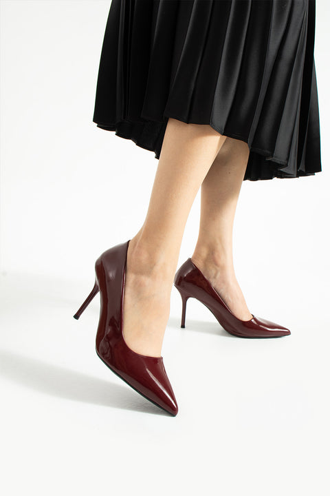Rugan  9 cm Vegan Deri İnce Topuklu Stiletto | Etkileyici Şıklık! Mezuniyet Düğün Ofis İçin