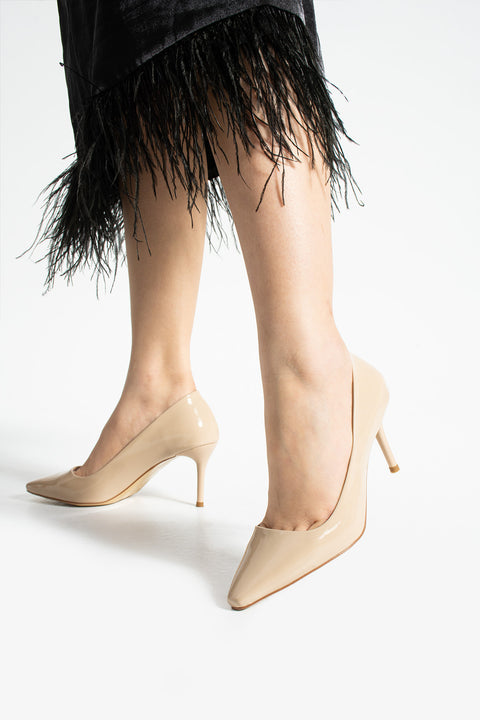 Parlak Vegan Deri Topuklu Ayakkabı – 7cm İnce Topuklu Şık Stiletto