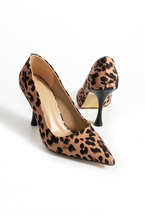 Desenli Vegan Deri Stiletto – 9cm İnce Topuklu Sivri Burun Şık ve Rahat Kadın Ayakkabı