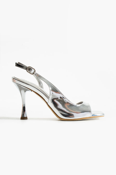 Rugan Bilekten Tokalı Açık Burun İnce Topuklu Stiletto Sandalet Abiye Özel Gün Kombinleri İçin
