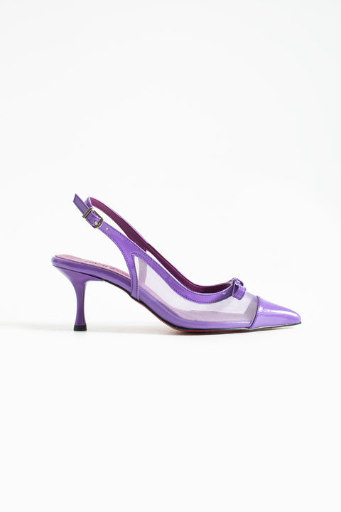 Rugan Şeffaf Detaylı Fiyonklu Stiletto – 7 cm İnce Topuklu Zarif Abiye ve Günlük Ayakkabı
