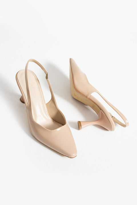 Slingback İnce Topuklu Ayakkabı Kadın Sivri Burun Şık Günlük Ofis Abiye Model