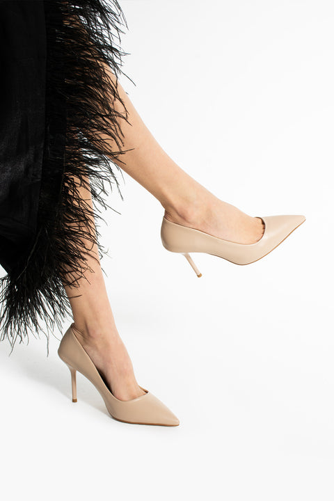 Rugan  9 cm Vegan Deri İnce Topuklu Stiletto | Etkileyici Şıklık! Mezuniyet Düğün Ofis İçin