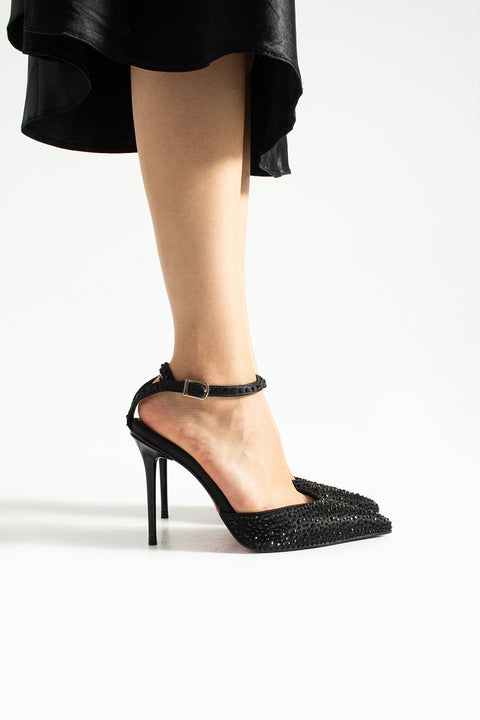 Topuklu Bilekten Bağlamalı Stiletto – 10 cm İnce Topuk Ayakkabı