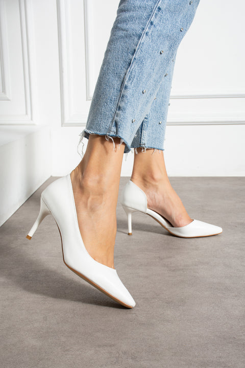 Mat Siyah Vegan Deri Stiletto – 7 cm İnce Topuklu Rahat Günlük Ofis Ayakkabısı