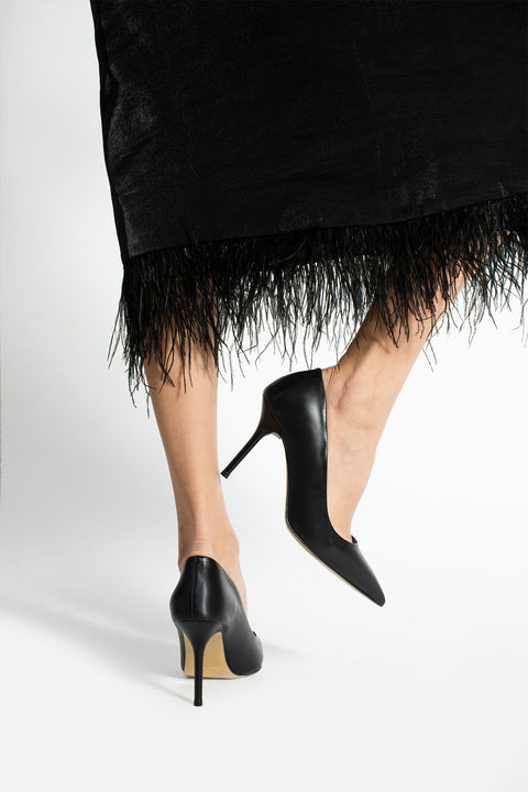 Rugan  9 cm Vegan Deri İnce Topuklu Stiletto | Etkileyici Şıklık! Mezuniyet Düğün Ofis İçin